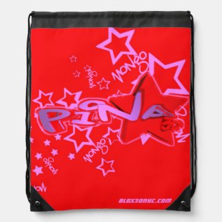 Blox3dnyc.com Urban star design for Pina. Drawstring Bag