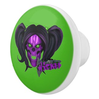 Blox3dnyc.com Wicked lady design.Green Ceramic Knob