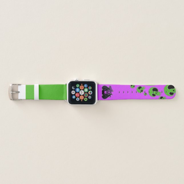 Blox3dnyc.com Wicked lady design.Green/Purple Apple Watch Band (Front)