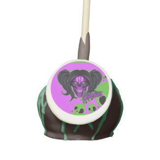 Blox3dnyc.com Wicked lady design.Green/Purple Cake Pops