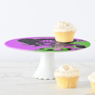 Blox3dnyc.com Wicked lady design.Green/Purple Cake Stand