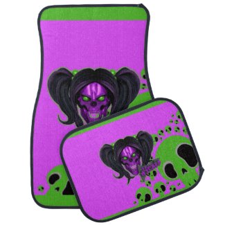 Blox3dnyc.com Wicked lady design.Green/Purple Car Floor Mat