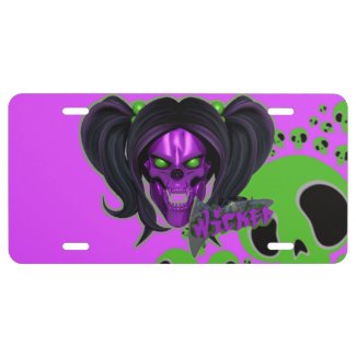 Blox3dnyc.com Wicked lady design.Green/Purple License Plate