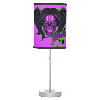 Blox3dnyc.com Wicked lady design.Green/Purple Table Lamp