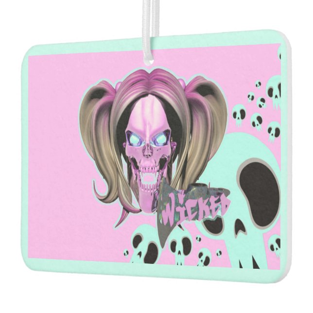 Blox3dnyc.com Wicked lady design.. Pink/Cyan. Air Freshener (Left)