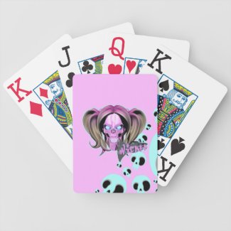 Blox3dnyc.com Wicked lady design.. Pink/Cyan. Bicycle Playing Cards