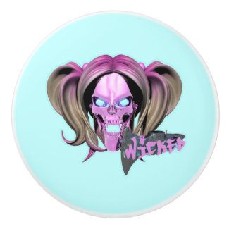 Blox3dnyc.com Wicked lady design.. Pink/Cyan. Ceramic Knob