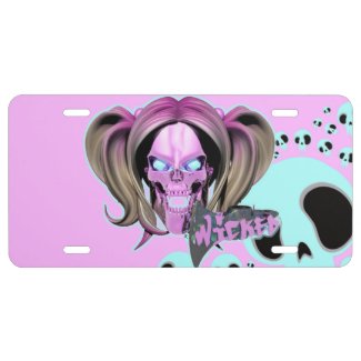 Blox3dnyc.com Wicked lady design.. Pink/Cyan. License Plate