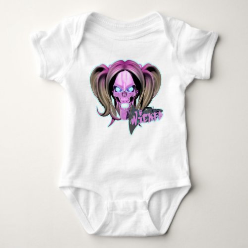 Blox3dnyccom Wicked lady designPinkLight Cyan Baby Bodysuit