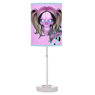 Blox3dnyc.com Wicked lady design.Pink/Light Cyan Desk Lamp