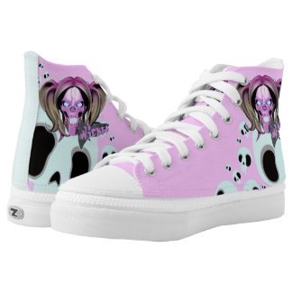 Blox3dnyc.com Wicked lady design.Pink/Light Cyan High-Top Sneakers