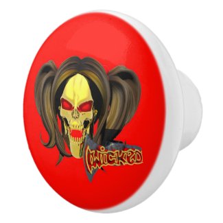 Blox3dnyc.com Wicked lady design.Red Ceramic Knob
