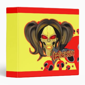 Blox3dnyc.com Wicked lady design.Red/Yellow 3 Ring Binder