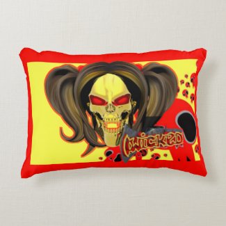 Blox3dnyc.com Wicked lady design.Red/Yellow Accent Pillow