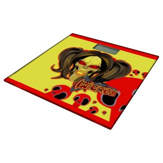 Blox3dnyc.com Wicked lady design.Red/Yellow Bathroom Scale