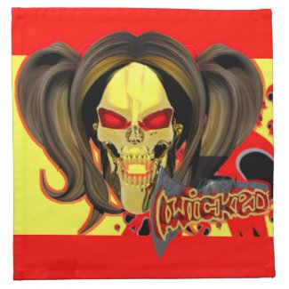Blox3dnyc.com Wicked lady design.Red/Yellow Cloth Napkin