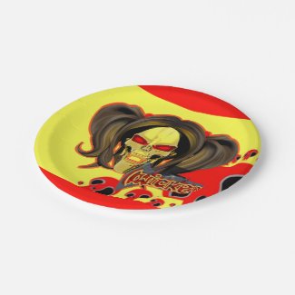 Blox3dnyc.com Wicked lady design.Red/Yellow Paper Plate