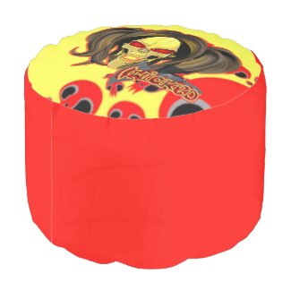 Blox3dnyc.com Wicked lady design.Red/Yellow Pouf