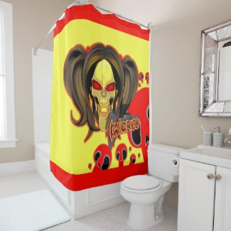 Blox3dnyc.com Wicked lady design.Red/Yellow Shower Curtain