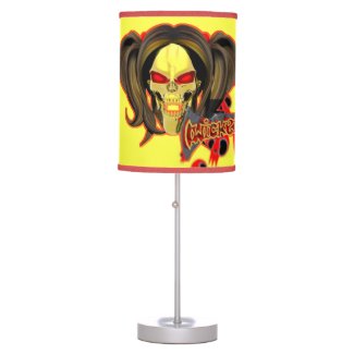 Blox3dnyc.com Wicked lady design.Red/Yellow Table Lamp