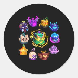 Blox Fruit Round Of Mythicales For Birthday Classic Round Sticker