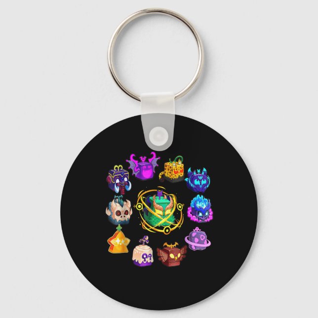 Blox Fruit Round Of Mythicales For Birthday  Keychain (Front)