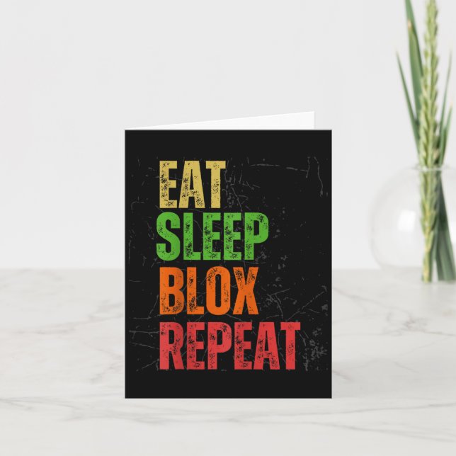 Blox Gaming Tee, Eat Sleep Blox Repeat, Kids Gamin Card (Front)
