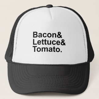 BLT Bacon Lettuce Tomato List String Trucker Hat