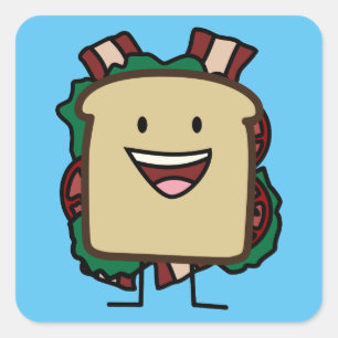 BLT Sandwich Bacon Lettuce and Tomato Foods Design Square Sticker