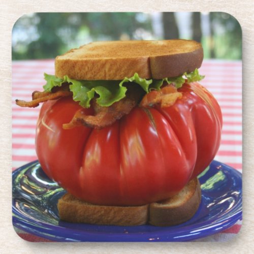 BLT with Giant Tomato Beverage Coaster