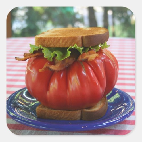 BLT with Giant Tomato Square Sticker