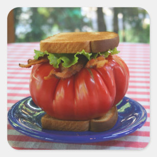 BLT with Giant Tomato Square Sticker