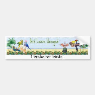 BLU bumper sticker I brake for birds!