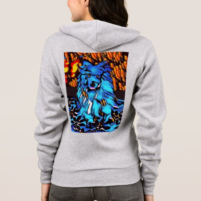 BLU GENES dog lapphund BACK/FRONT ART Hoodie (Back)