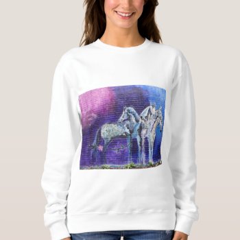 Blu Horse Sweatshirt by ShanChicago at Zazzle