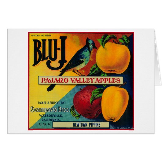Blu-J Apple Crate LabelWatsonville, CA Cards (Front Horizontal)
