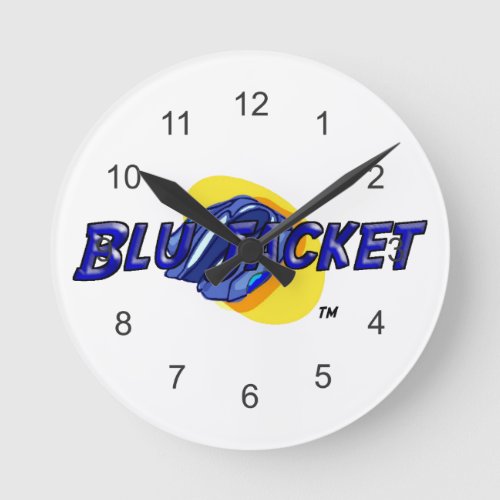 Blu Jacket Logo Round Clock