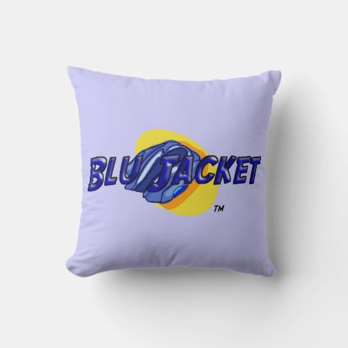 Blu Jacket Logo Throw Pillow