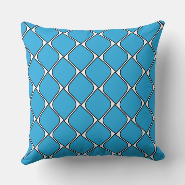 blu strips heart throw pillow (Back)