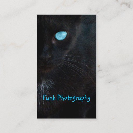 Customizable BLUB Blue Eyed Black Cat Business Card