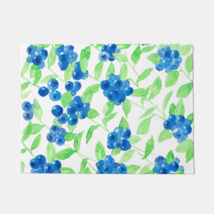 Bluberries watercolor pattern doormat