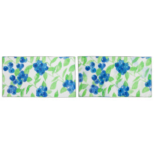 Bluberries watercolor pattern pillow case