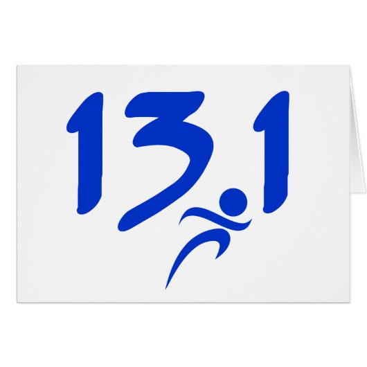 Blue 13.1 half-marathon cards (Front Horizontal)