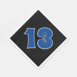 [ Thumbnail: Blue "13" With White Outline Event # Napkins ]