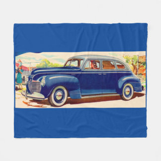 blue 1941 Plymouth Fleece Blanket