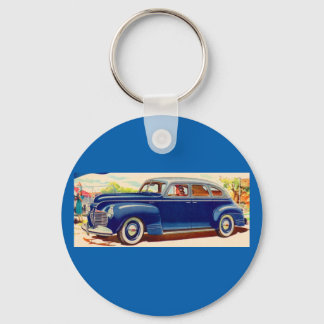 blue 1941 Plymouth Keychain