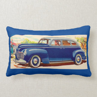 blue 1941 Plymouth Lumbar Pillow
