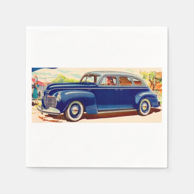 blue 1941 Plymouth Paper Napkins (Front)