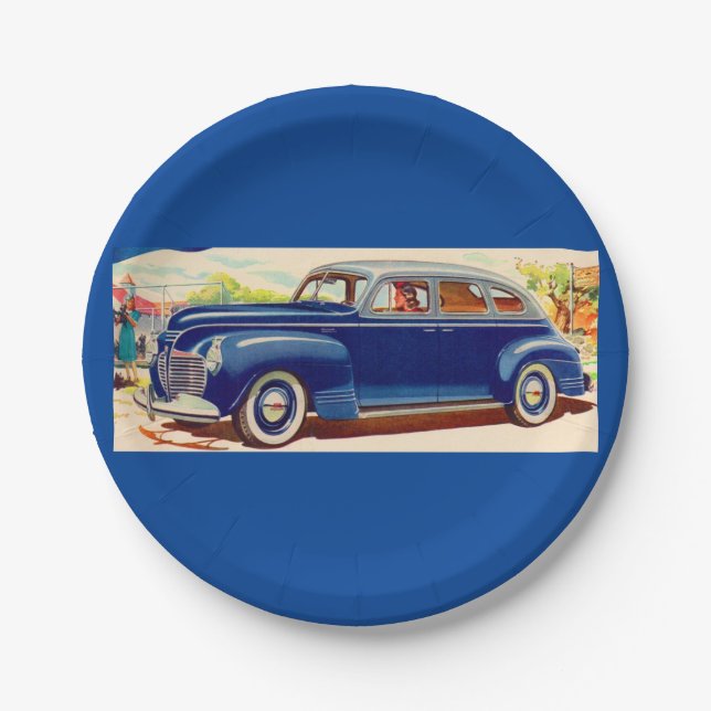 blue 1941 Plymouth Paper Plates (Front)