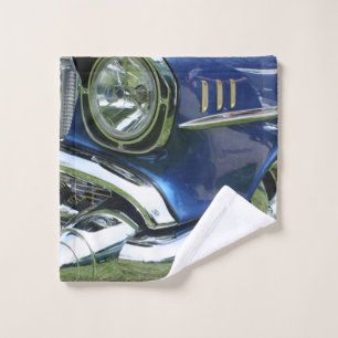 Blue 1957 Chevy Vintage Car Wash Cloth